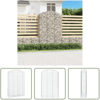 Schanskorf Gabion 150x50x220/240 cm - Gegalvaniseerd IJzer - Decoratieve Geluidsisolerende Zilverkleurig