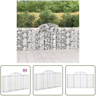 Schanskorf Gabion 200 x 30 x 100/120 cm - Gegalvaniseerd ijzer Zilverkleurig