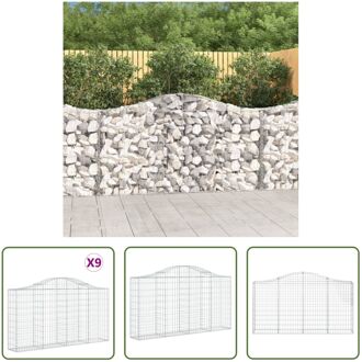 Schanskorf Gabion - 200 x 30 x 100/120 cm - Gegalvaniseerd ijzer Zilverkleurig