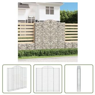 Schanskorf Gabion - 200 x 30 x 200/220 cm - Geluidsisolerend en decoratief Zilverkleurig