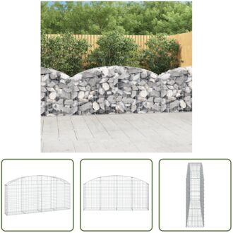 Schanskorf Gabion - 200 x 30 x 80/100 cm - Geluidsisolerend en Stamvast Zilverkleurig