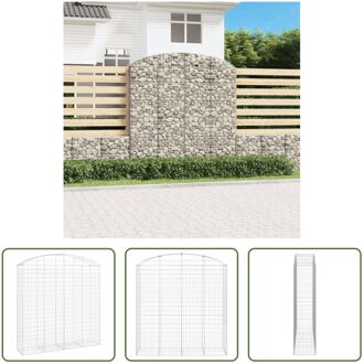 Schanskorf Gabion - 200 x 50 x 200/220 cm - geluidsisolerend Zilverkleurig