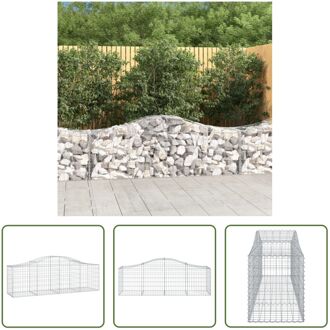 Schanskorf Gabion - 200 x 50 x 60/80 cm - Gegalvaniseerd ijzer Zilverkleurig