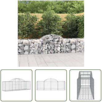 Schanskorf Gabion - 200 x 50 x 60/80 cm - Geluidsisolerende tuinbarrière Zilverkleurig