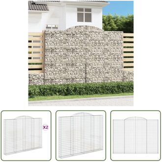 Schanskorf Gabion - 300 x 30 x 220/240 cm - Geluidsisolerende Tuinbarrière Zilverkleurig