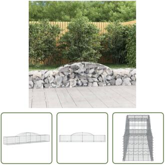 Schanskorf Gabion - 300 x 50 x 40/60 cm - Roestbestendig gegalvaniseerd ijzer - Decoratieve Zilverkleurig