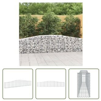 Schanskorf Gabion - 400 x 30 x 60/80 cm - Roestbestendig gegalvaniseerd ijzer Zilverkleurig