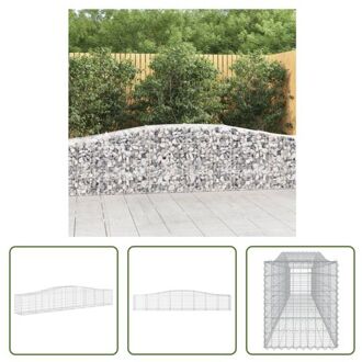 Schanskorf Gabion - 400 x 50 x 60/80 cm - Roestbestendig gegalvaniseerd ijzer Zilverkleurig