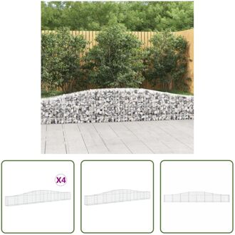 Schanskorf Gabion 400x30x40/60 cm - Decoratieve Geluidsisolerende Tuinbarrières - Duurzaam Zilverkleurig