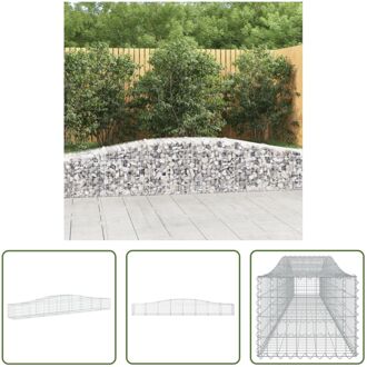 Schanskorf Gabion Decoratieve Geluidsisolerende Tuinbarrière - 400x50x40/60 cm - Zilver Zilverkleurig