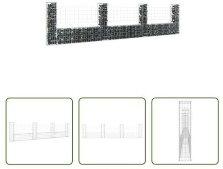 Schanskorf Gabion Mand - 380x20x100 cm - RVS - Weerbestendig - Draaddiameter 3.5 mm Zilverkleurig