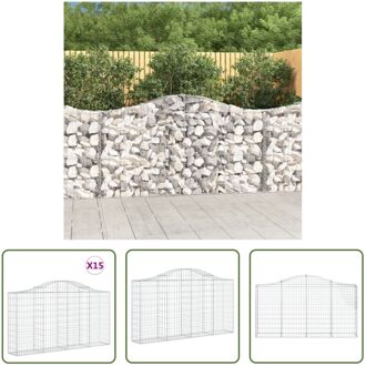 Schanskorf - Gabion Muur 200x30x100/120cm - Duurzaam Gegalvaniseerd IJzer Zilverkleurig