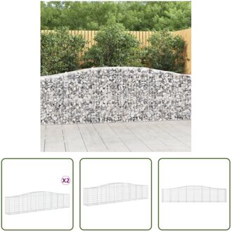 Schanskorf Gabion Muur - 400 x 50 x 80/100 cm - Gegalvaniseerd Ijzer Zilverkleurig