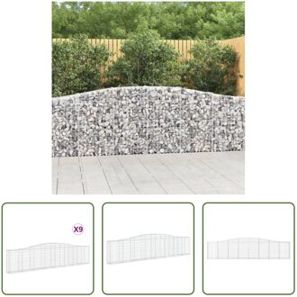 Schanskorf Tuinbarrière - 400 x 30 x 80/100 cm - Roestbestendig Gegalvaniseerd IJzer Zilverkleurig