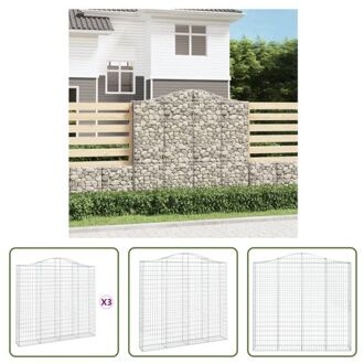 Schanskorven - Gabion Muren voor Tuin Decoratie - Stabiele Constructie - Gegalvaniseerd Ijzer - 200 x Zilverkleurig