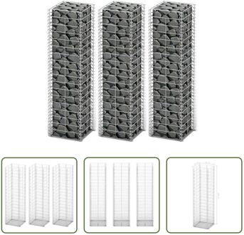 Schanskorven - Gabionset 25 x 25 x 100 cm - Gegalvaniseerd staal Zilverkleurig