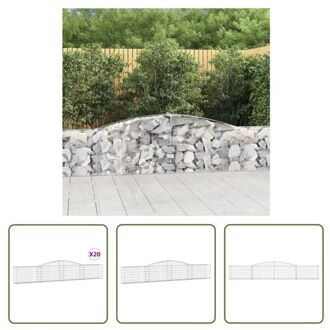 Schanskorven Gegalvaniseerd IJzer - 400 x 30 x 60/80 cm - Decoratieve Tuinbarrières Zilverkleurig