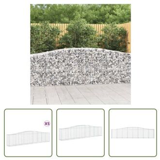 Schanskorven - Tuinbarrières - 400 x 50 x 80/100 cm - Gegalvaniseerd ijzer Zilverkleurig