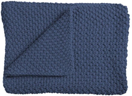 Schardt Gebreide deken 75 x 100 cm donkerblauw voor baby's - 75x100 cm