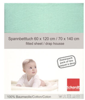 Schardt Jersey Hoeslaken 2-pack, mint 70 x 140 cm Groen - 70x140 cm