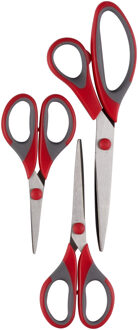 Scharen set - 3-delig - rood - verschillende maten - Huishoudschaar