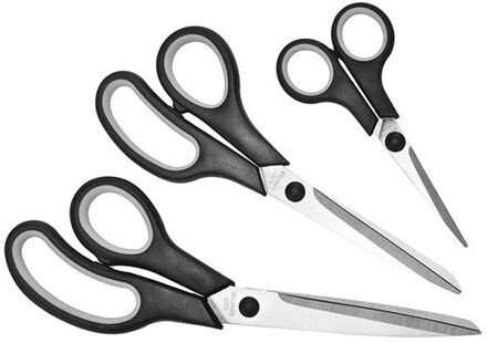 Scharen set - 3-delig - zwart - verschillende maten - RVS - scharenset