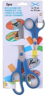 Scharen set RVS blauw 21,5 en 14 cm - Hobbyschaar