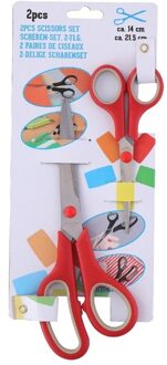 Scharen set RVS rood 21,5 en 14 cm
