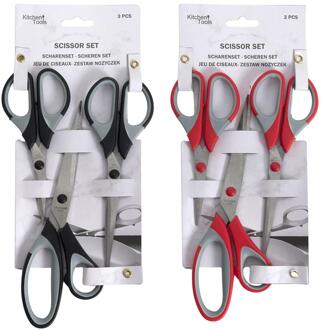 Scharenset 3-delig rood/zwart verschillende