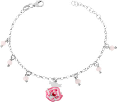 'Schattig' Kinder 925 Sterling Zilveren Set: Armband + Oorbellen - Zilver SET-7133
