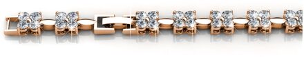 Schattige armbanden - Roségoud en kristal - One Size