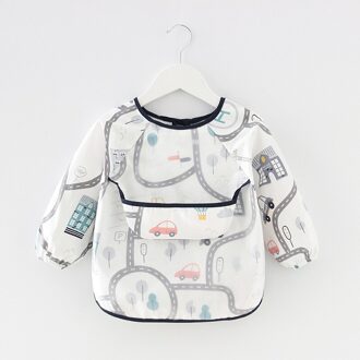 Schattige Baby Slabbetjes Cartoon Gedrukt Waterdicht Tekening Kinderen Schort Lange Mouwen Kinderen Meisje Jongen Slabbetjes Babyvoeding Stuff style4