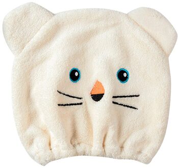 Schattige Beer Bad Cap Zacht Microfiber Haar Tulband Snel Droog Haar Hoed Gewikkeld Handdoek Badmuts Haar Snelheid Droog douche Cap Beige