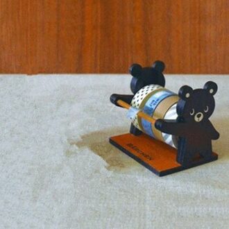 Schattige Beer Kat Afplakband Dispenser Plakband Dispenser Office Desktop Washi Tape Houder Vintage Houten Stationaire