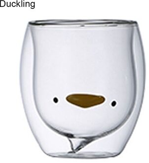 Schattige Beer Koffie Milks Thee Kopjes, dubbele Muur Geïsoleerde Anti-Brandwonden Bril Novelty Cadeaus Voor Verjaardag Valentijnsdag FP8 Duckling