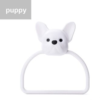 Schattige Kinderen Handdoek Opbergrek Cartoon Dier Creatieve Wc Keuken Handdoekenrek Geen Punch Handdoekring Badkamer Accessoires hond
