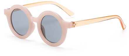 Schattige Kinderen Zomer Zonnebril Retro Ronde Frame Zonnebril Uv 400 Frame Bril Voor Kinderen Outdoor Strand Bescherming Bril LP