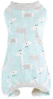 Schattige Kleine Honden Pyjama Honden Cat Katoenen Kleding Puppy Jumpsuit Voor Hond Jas Chihuahua Pomeranian Honden Print Kleding Blauw / S