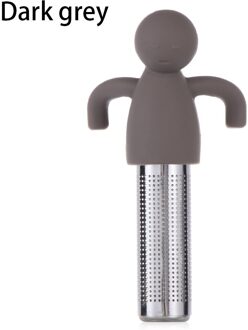 Schattige Kleine Man Citroen Vormige Theezeefje Ultra Fijne Mesh Roestvrij Staal Koffie Blad Thee Bal Zeef Zetgroep Filter heren donker grijs