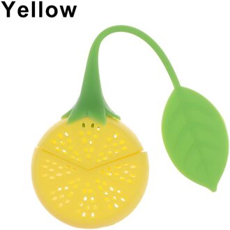 Schattige Kleine Man Vormige Theezeefje Voor Losse Thee Silicone Thee-ei Ultra Fijne Mesh Rvs Koffie Thee Zetgroep filter geel