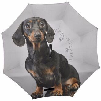 Schattige Kortharige Teckel Hond Reverse Paraplu Winddicht Zon Regen Paraplu Double Layer Paraplu Parasol Voor Mannen Vrouwen