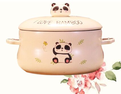 Schattige Panda Keramische Kom Creatieve Instant Noodle Kom Praktische Keuken Servies (Denken Panda) afbeelding 1