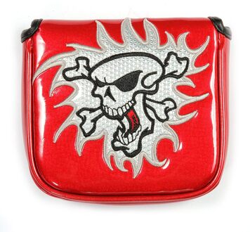 Schedel Putter Cover Grote Mallet Golf Head Cover Magnetische Sluiting Rood Wit Blauw Fit Voor Meest