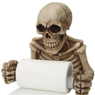 Schedel Toiletrolhouder Halloween Badkamer Wc Horrible Papieren Handdoek Rek Muur opknoping Papier Rolhouder