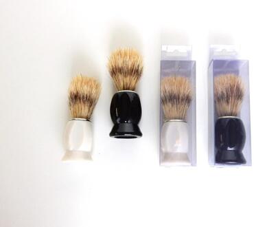 Scheerkwast 11cm zwart/wit in blister