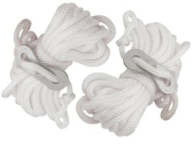 Scheerlijnen met gatspanners - set 4x stuks - wit - 3,5 meter