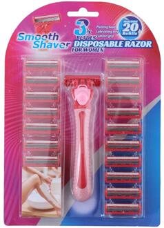 Scheermessenset 21-delig 3blades women roze