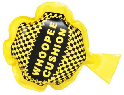 Scheetkussen/scheetzak 9 cm - geel - Fopartikelen - 1 April grappen - poep geluid maken - funny