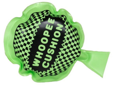 Scheetkussen/scheetzak 9 cm - groen - Fopartikelen - 1 April grappen - poep geluid maken - funny