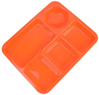 Scheiden Schotel Verdeeld Compartimenten Plaat Anti-Val Rijst Lade Praktische Servies Voor Thuis (Wit) oranje